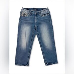 Vigoss Women’s Capri  Mid-Rise Jeans Light-Wash